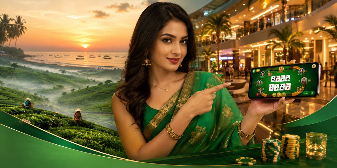 সেন্ট মার্টিনে চা বাগানের পাশে একজন খেলোয়াড় মোবাইলে গেম খেলছেন