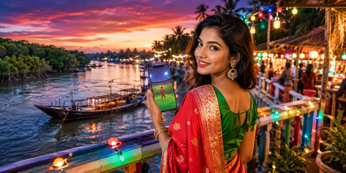 সুন্দরবনের কাছে সমুদ্র সৈকতে ক্রিকেট বেটিং উপভোগ করছেন একজন ব্যবহারকারী